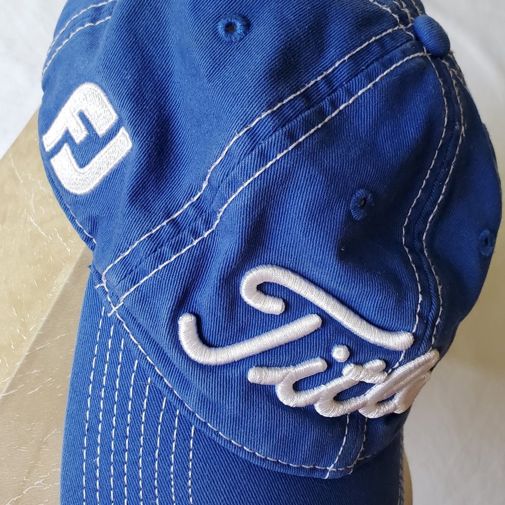 Titleist Blue Canvas Cap FJ Pro V1 Adjustable Hat - Picture 5 of 11